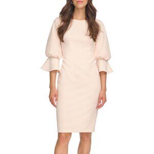 Calvin Klein Pleated Puff-Sleeve Sheath Dress size 2